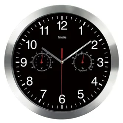 12 inch simple Nordic wall clock with temperature and humidity meter creative living room clock mute quartz clock wall clock