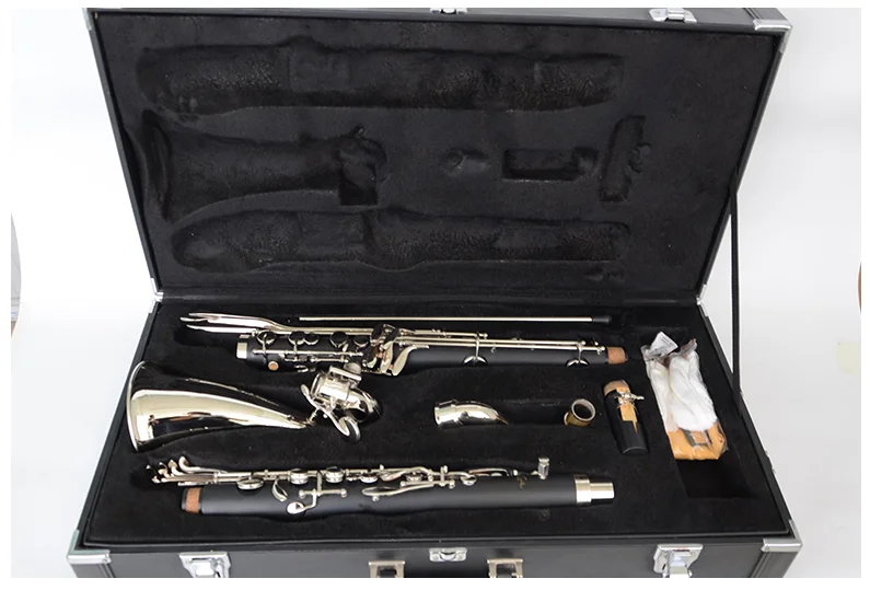 Il belin Silver Plated Keys Bass Clarinet Bb Tune Clarinet High Quality Bakelite Instrument With Case