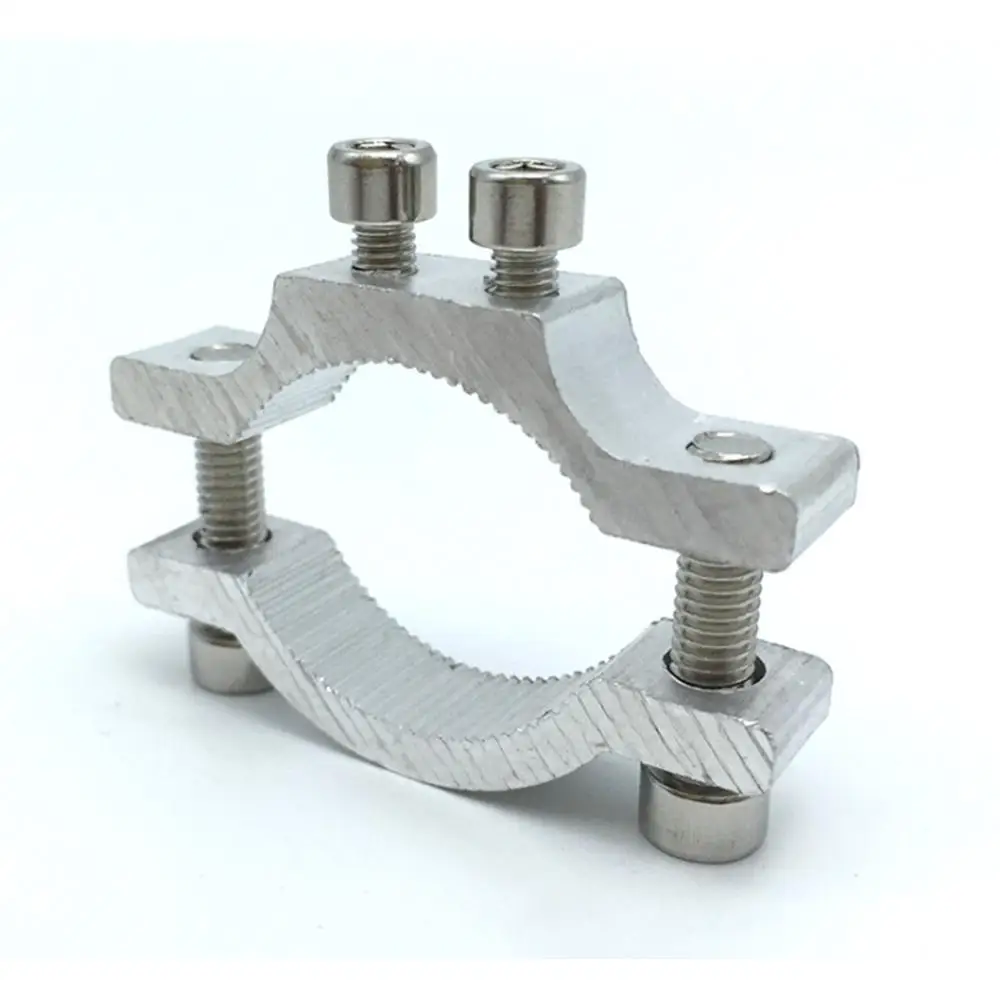 Motorcycle E-Bike Headlight Spotlight Mount Fixed Clamp Bracket Clip 1.8cm-2.5cm Aluminum Silver Motorcycle Accessories