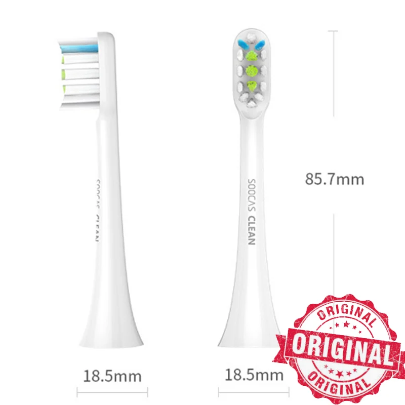 Soocas X3 X1 X5 головки зубных щеток для Xiaomi Mijia X3 насадка для зубной щетки оригинальная звуковая электрическая Замена насадки зубных щеток 2шт