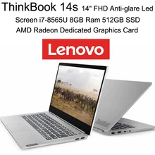 Модный деловой Ноутбук lenovo ThinkBook 14s с i7-8565U, 16 ГБ ОЗУ, 512 ГБ памяти SSD, 14 дюймов, подсветка, Led FHD дисплей, AMD GPU