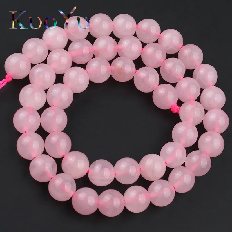 Natural Stone Rose Quartzs Beads Round Loose Spacer For Jewelry Making DIY Charm Bracelets Accessories 4/6/8/10/12MM 15” | Украшения и
