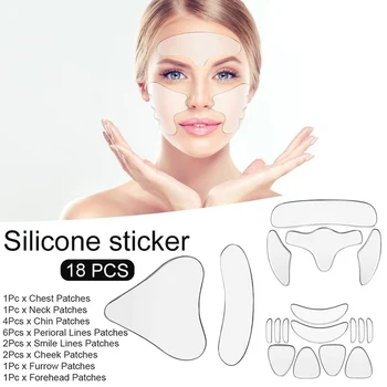 

18pcs / set Soft Silicone Anti-wrinkle Pad Cheek Anti-wrinkle Patch Smooth Anti-aging Beauty Skin Care