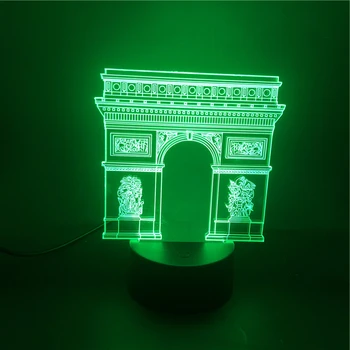 

3D Lamp Triumphal Arch The Alarm Clock Base Phone Bluetooth Control for Decoration Battery Powered Usb Led Night Light Lamp