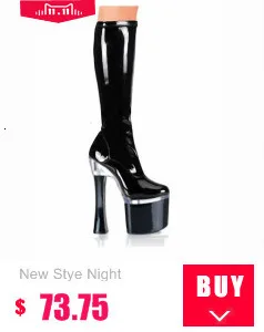 Customizable Sexy Solid 15cm Super High Thin Heels Women's Shoes Platform Boots Leather Round Toe Boot Autumn