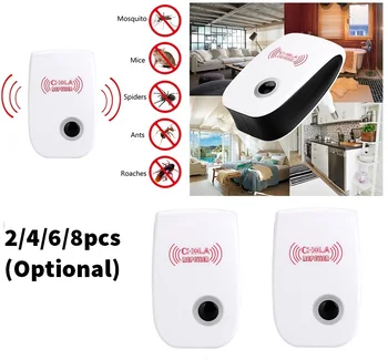 

2/4/6/8 Pcs Safe Electronic Pest Control Ultrasonic Repellent, Indoor Plug in Ultrasonic Pest Repellent for Insect