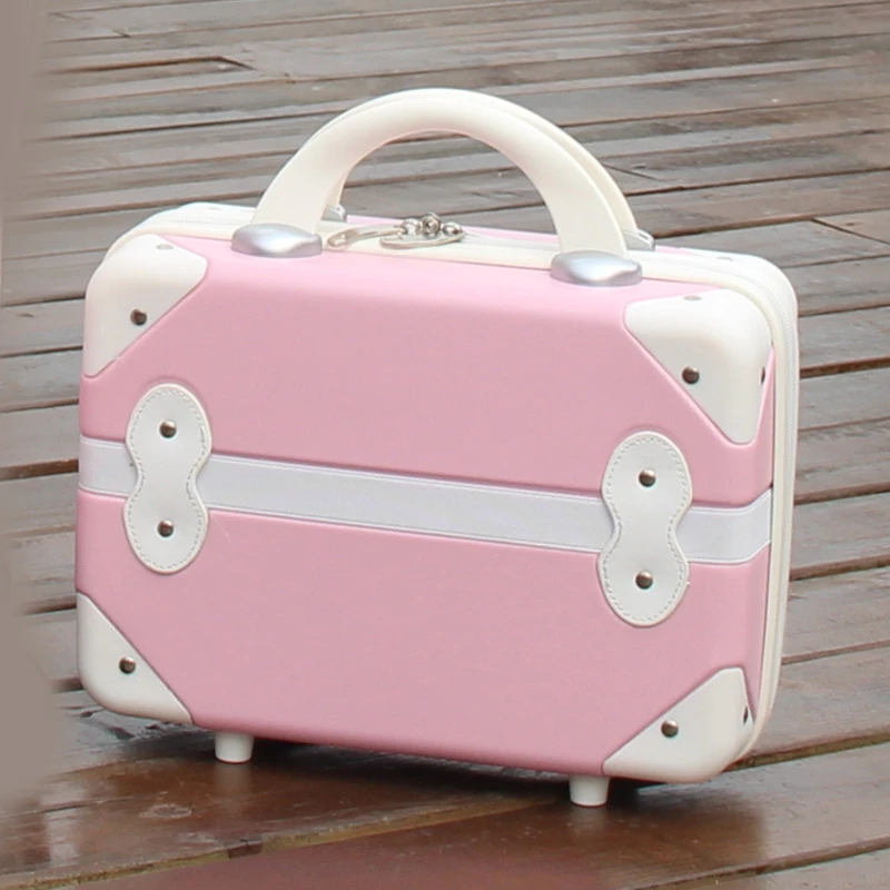 Estuche de cosméticos Retro de pulgadas, equipaje de almacenamiento bonito, mini equipaje mano de corta distancia, bolsa aseo femenina, bolsa de viaje| | - AliExpress