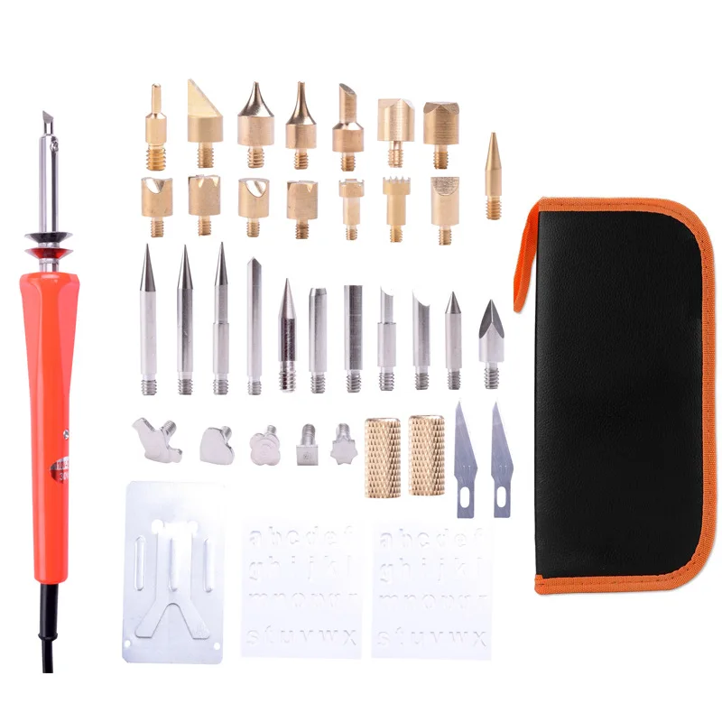 

Pyrography Electric Soldering Iron Woodworking Carving Soldering Iron Set Depiction Soldering Iron 220V Paintbrush Set US Standa