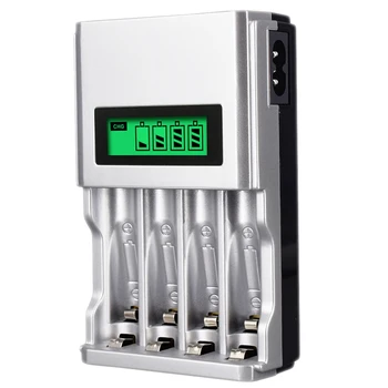 

Four Slots Lcd Smart Battery Charger For Aa Aaa Rechargeable Battery Ni-Mh Ni-Cd Aaa Aa Rechargeable Batteries(Eu Plug)