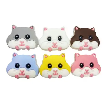 

5 Pcs/Pack Baby Cute Cartoon Hamster Teether Silicone Beads Molar Soother Toys D0AF
