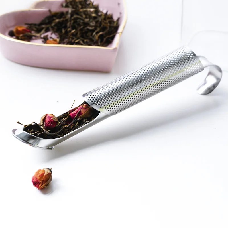 New Style 304 Stainless Steel Tea Strainer Hanging Pipe-Shaped Handle Tea Making Device Useful Product Tea Strainer Tea Filter