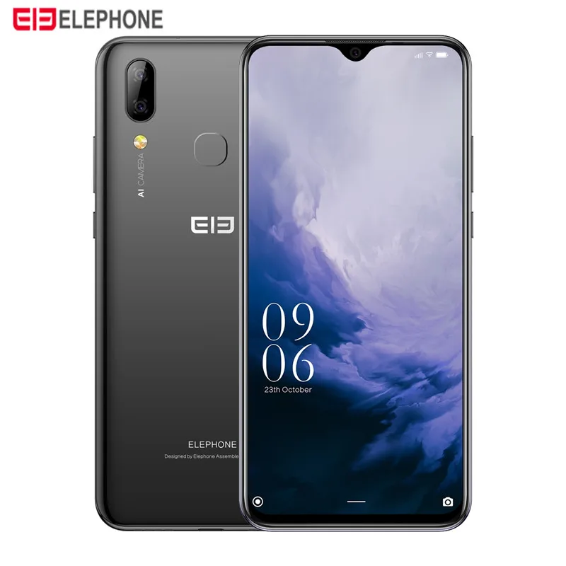 

Elephone A6 Max 4G Smartphone 6.53" Drop Notch Screen Android 9.0 4GB 64GB MT6762V Quad Core 20MP Camera OTG NFC Mobile Phone