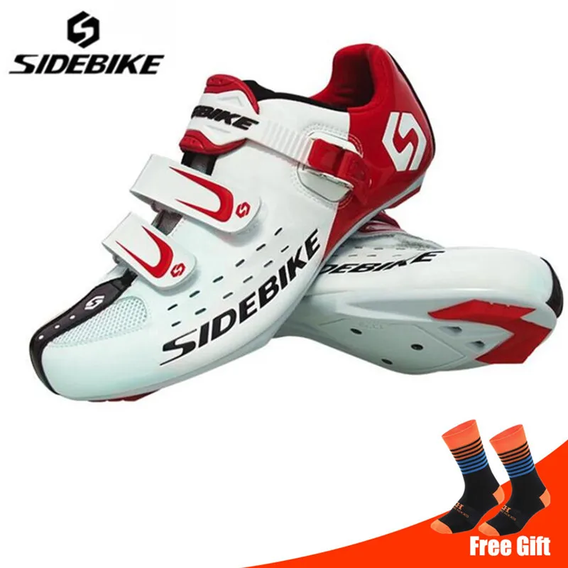 add socks Sidebike/Обувь для шоссейного велоспорта; комплект с педалью; sapatilha ciclismo; мужские кроссовки; wo; мужская обувь с автоматическим замком; спортивная обувь для велосипеда - Цвет: add socks