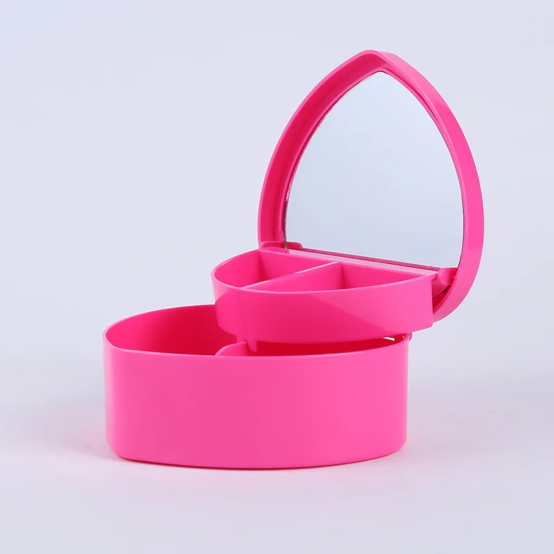 Girls Jewelry Box Heart-shaped children cartoon princess Cosmetic case cosmetics storage box necklace tiara box dressing mirror
