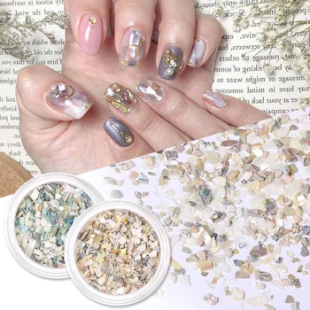 

1 Box Nails Abalone Shell Fragment Texture Natural Sea Shell 3D Glitter Nail Art Decoration Powder Sequins Beauty Tools
