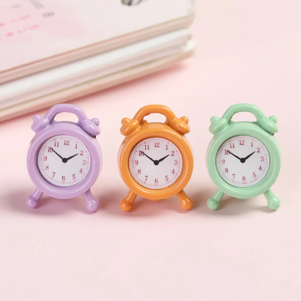 Metal Alarm Clock for 1 12 Scale Dollhouse Decoration