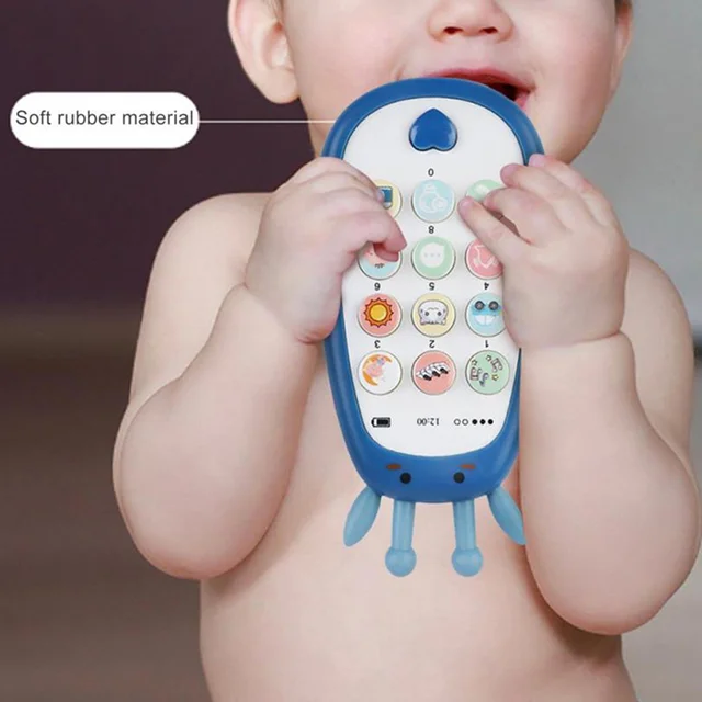Educational Toy Cellphone W/ LED Baby Kid Educational Phone Model Chrismtas Gift Children Mobile Phone Baby Glue Biting Toys 1
