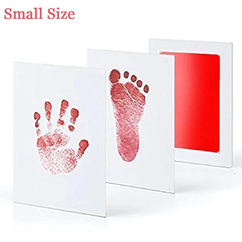 Большой размер нетоксичный отпечаток руки ребенка отпечаток ноги отпечаток комплект Детские сувениры литье новорожденный штемпельная подушка для отпечатка ноги младенческой глины игрушка Подарки - Цвет: Red Small