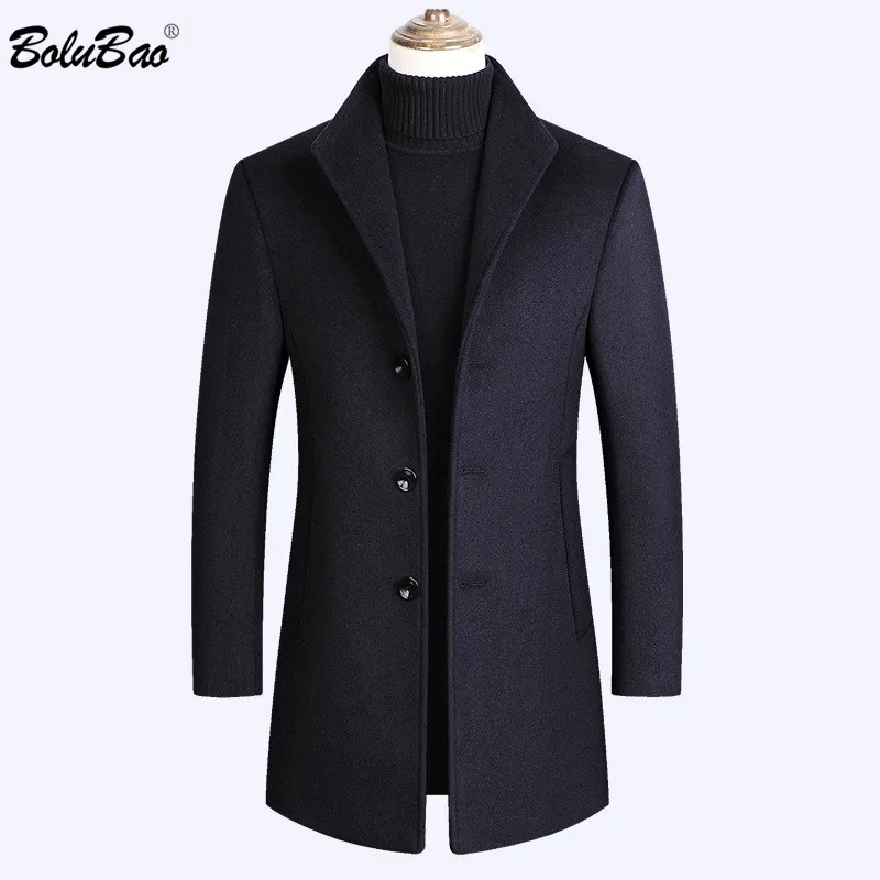 BOLUBAO Men Wool Blend Coat Winter New Men's Casual Wild Wool Overcoat Quality Brand Male Solid Color Wool Coat BOLUBAO Men Wool Blend Coat Winter New Men's Casual Wild Wool Overcoat Quality Brand Male Solid Color Wool Coat