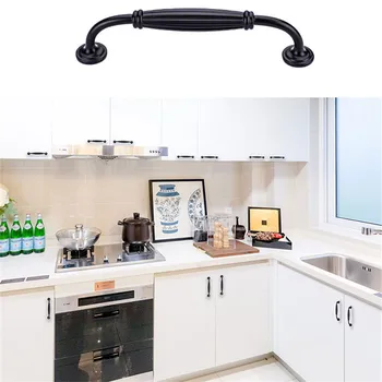 Black Cabinet Handle Bookcase Furniture Hardware Kitchen Door Knobs Cupboard Wardrobe Drawer Pulls Shoes Cabinet Handle