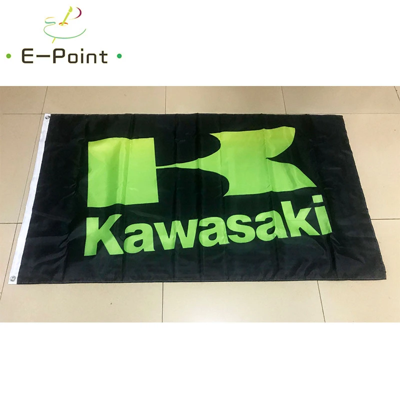 Японский мотоциклетный флаг Kawasaki размер 3 фута * 5 футов (90*150 см) рождественские