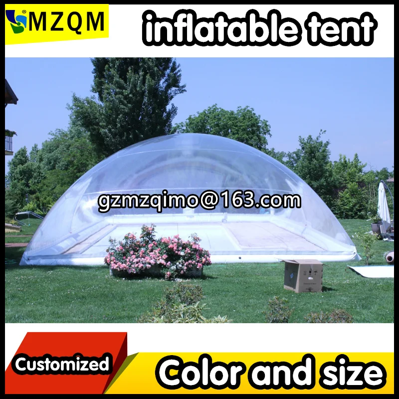 MZQM 12x6x3 м надувной бассейн купольная палатка, прозрачный бассейн с надувным покрытием палатка