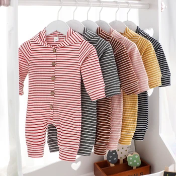 

Spring Newborn Baby Girl Boy Striped Hooded Romper Jumpsuit Bodysuit Outfit Set Baby Hoodies Clothes Clothing Baby Rompers