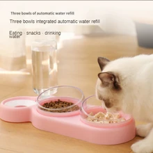 Feeder NEW Pet Dogs Cats Double Bowls Food Water Feeder Container Dispenser For Dogs Cats Drinking High Quality Pet Products