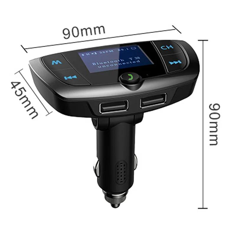 Jajabor Bluetooth автомобильный комплект громкой связи fm-передатчик модулятор Автомобильный MP3-плеер двойной USB Автомобильное зарядное устройство для телефона