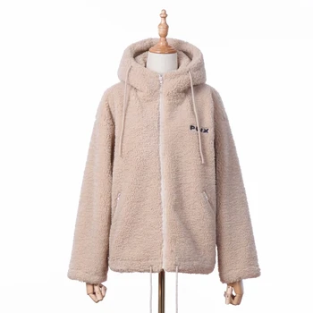 

Spring Winter hooded teddy coat women faux fur jacket thick warm fluffy jackets vintage Boyfriend oversize jacket 2020