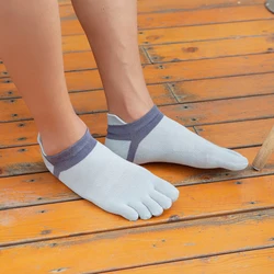 Five Finger Men'S Cotton Socks Short Tube Five Toe Gray Black Color Spring And Summer Low Cut Socks for Men