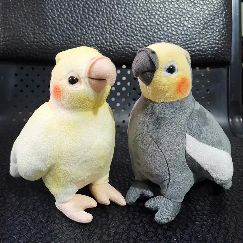Миниатюрные реалистичные серые плюшевые игрушки Cockatiel мягкие желтые попугаи
