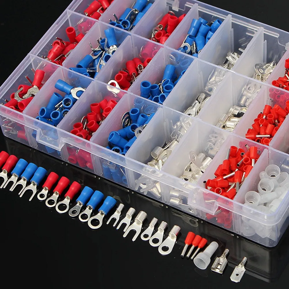 Cabo Pin End Conectores, Fio Conector, Assorted Terminais Set, 1000pcs