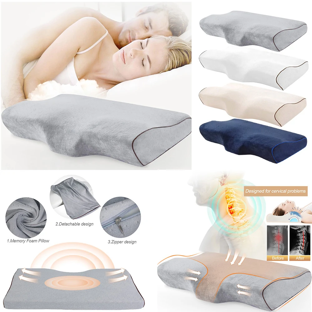 Urijk пены памяти постельные принадлежности подушки в форме бабочки расслабить шеи защиты ортопедические медленный отскок для цервикального здоровья