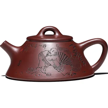 

Ancient Yue Tang Yixing Dark-red Enameled Pottery Teapot Famous Pure Full Manual Infusion Of Tea Kettle Household Kung Fu Tea