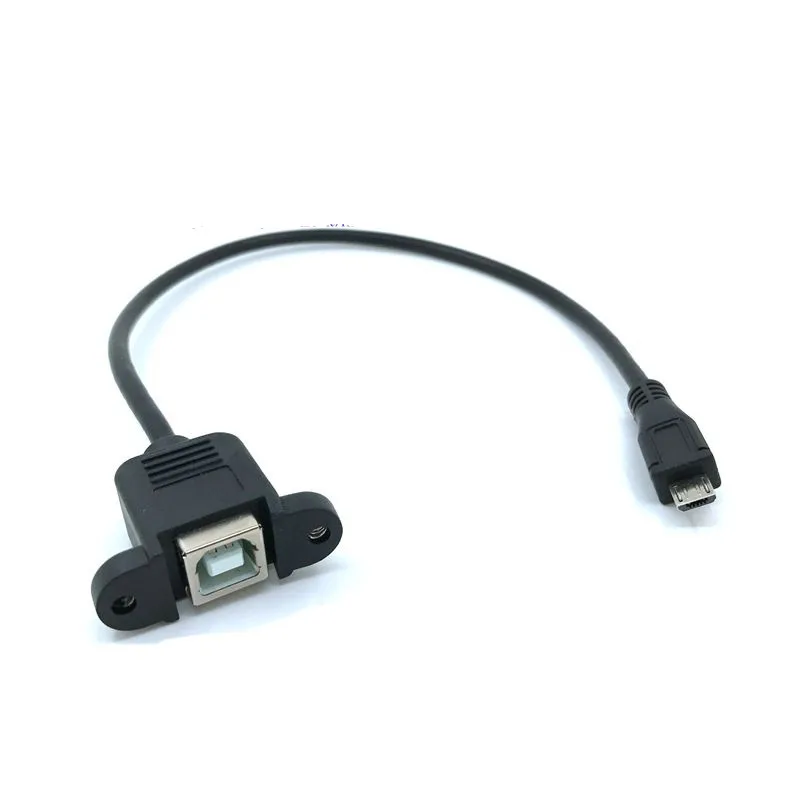 

Micro-USB 5pin Micro USB 2.0 Male to USB 2.0 B Type Female Connector Cable 30cm 50cm With Panel Mount Hole cables