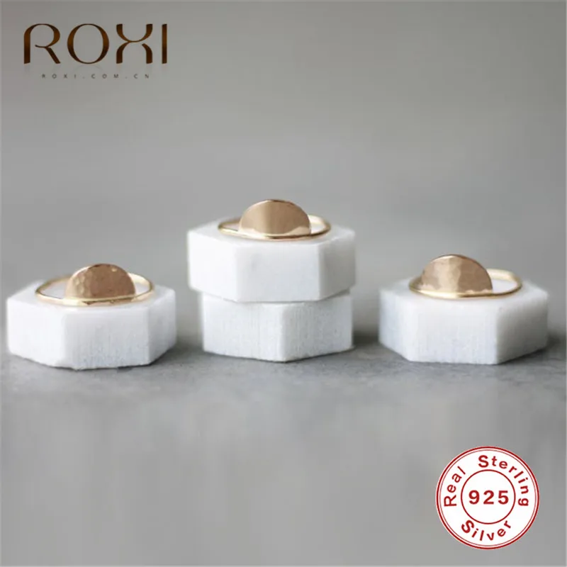 ROXI, Boho, 925 пробы, серебряные кольца для женщин, ювелирные изделия, геометрические, полумесяц, кольца на палец, Bague Femme, обручальные кольца, подарок на помолвку