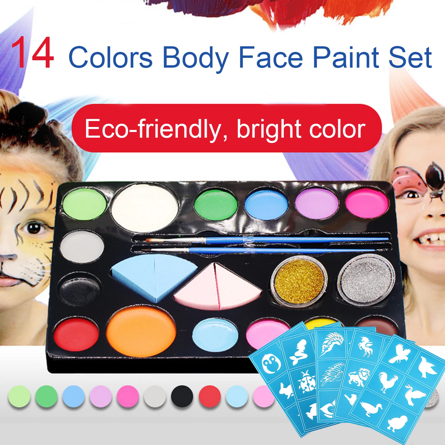 Детские краски для тела и лица набор из 5 трафаретов детей взрослых косплей
