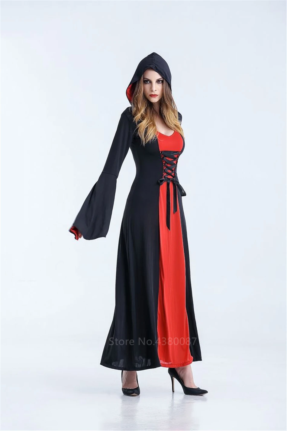 Костюмы на Хэллоуин для женщин страшная ведьма Disfraz Королева вампиров взрослый ужас Маскировка сценическое представление с длинным рукавом платье
