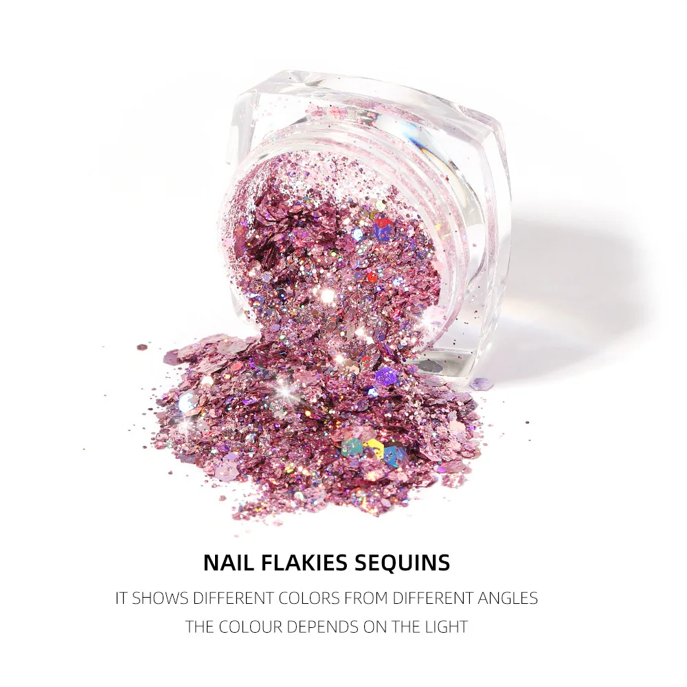 12 цветов Блеск для ногтей goblin's sequin Bright laser sequin eye sequin gradient flash поляризационный блеск для глаз