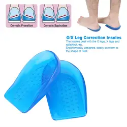 Silicone Gel O/X Leg Correction Insoles Foot Orthotic Arch Support Shoes Insert Pads Heel Cup