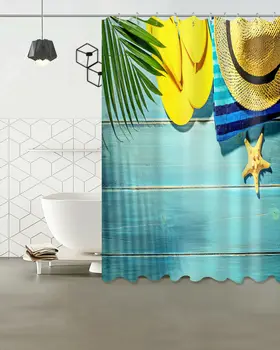 

Tropical Holiday Waterproof Bathroom Home Decor Shower Curtain
