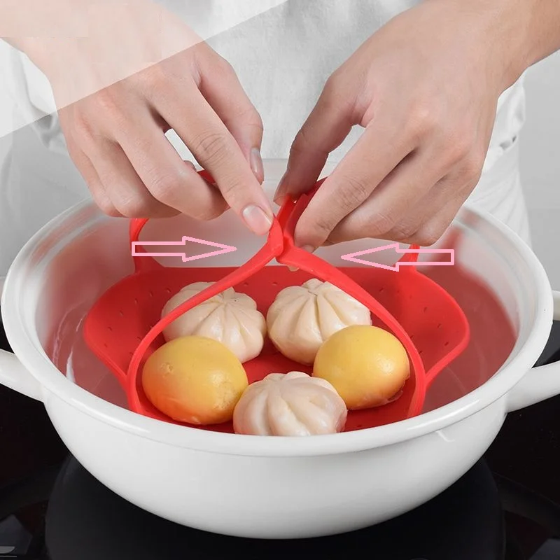 

Retractable Silicone Steamer Foldable Kitchen Tools Microwave Vegetable Steamer for Cooking Food Steamer Basket Egg Steam Tray