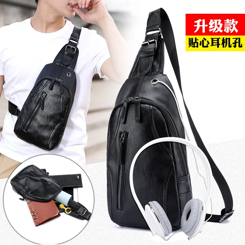 

2018 Korean-style Spring New Style Men PU Sling Bag Outdoor Casual Shoulder Sports Fashion Bag