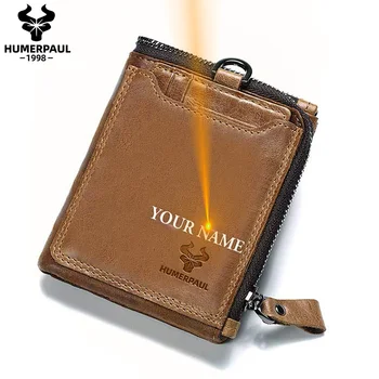 

Famous Brand Crazy Horse Genuine Leather Wallet Men Coin Purse Male Cuzdan Walet Portomonee PORTFOLIO Perse Small Pocket Bag
