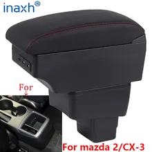 Accoudoir de voiture avec boîte de rangement, accessoires de voiture, chargeur USB, pour Mazda CX 3, rénovation, version skyactive cx3 CX 3
