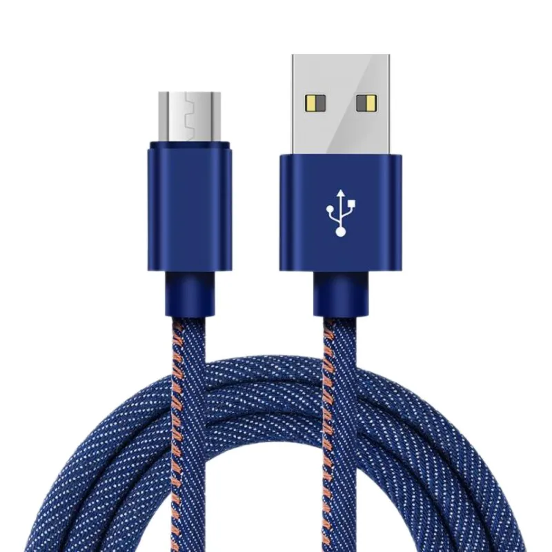 Новейший USB кабель в оплетке для синхронизации и быстрой зарядки для смартфонов Android Kindle Denim пластик чистая медь