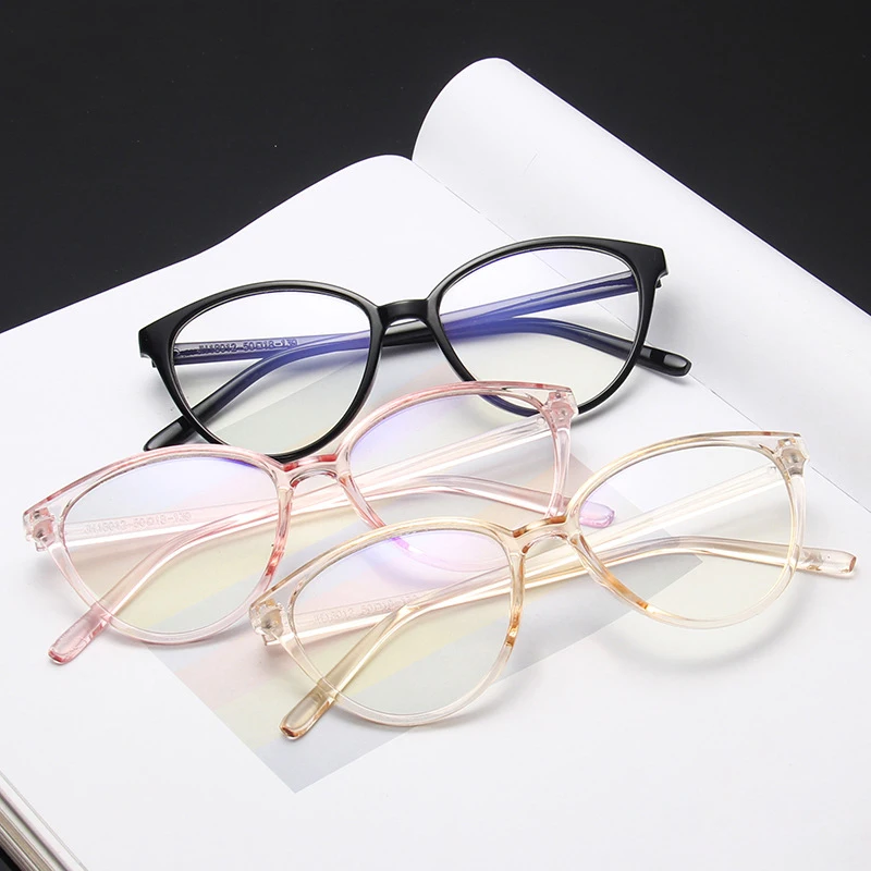 

iboode Anti Blue Light Round Cat Eye Eyeglasse Frame Women Computer Gaming Eye Protection Eyewear Optical Spectacle Unisex 2019
