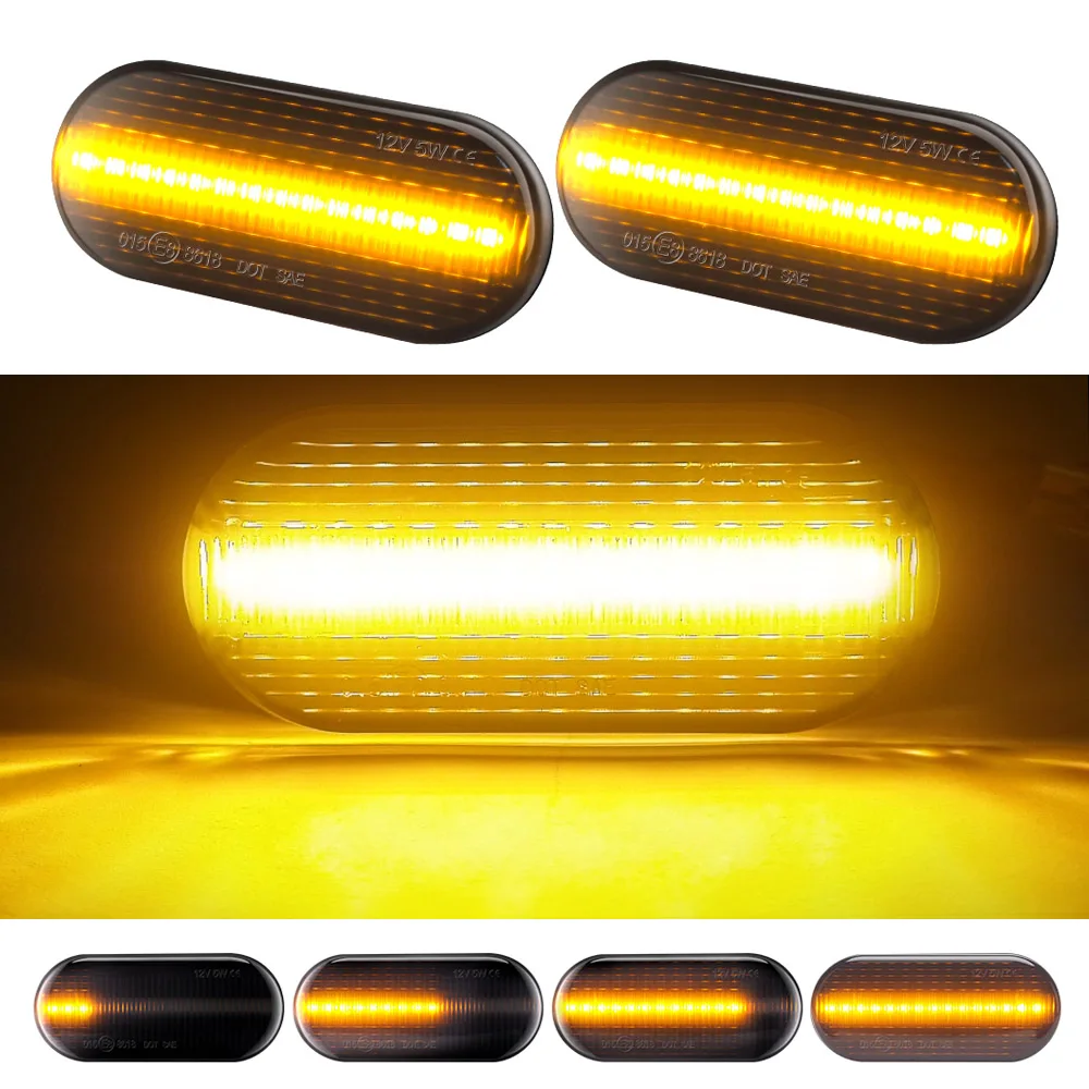 

2pcs Flowing Yellow Side Marker Light 12V Auto Fender LED Amber Dynamic Turn Signal Light For Skoda Octavia OEM Car Styling