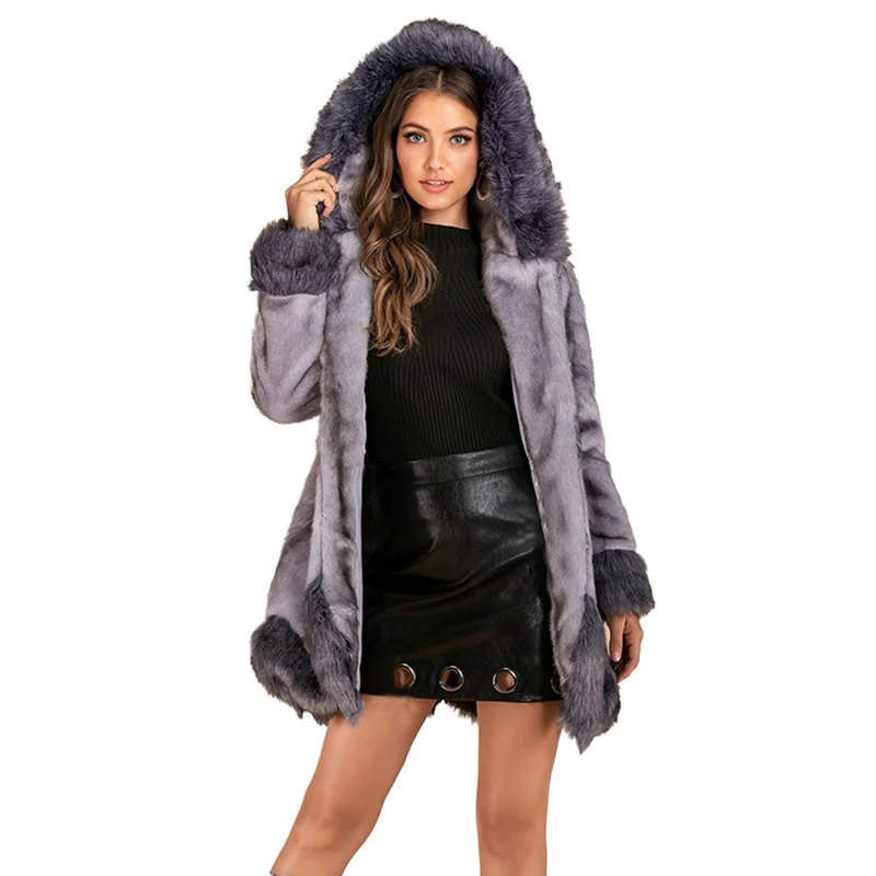 

Plus Size Winter Women Faux Fur Coat New Slim Thick Warm Fur Office Lady Female Outwear Fur Jacket Women Long Coat Fluffy Jacket